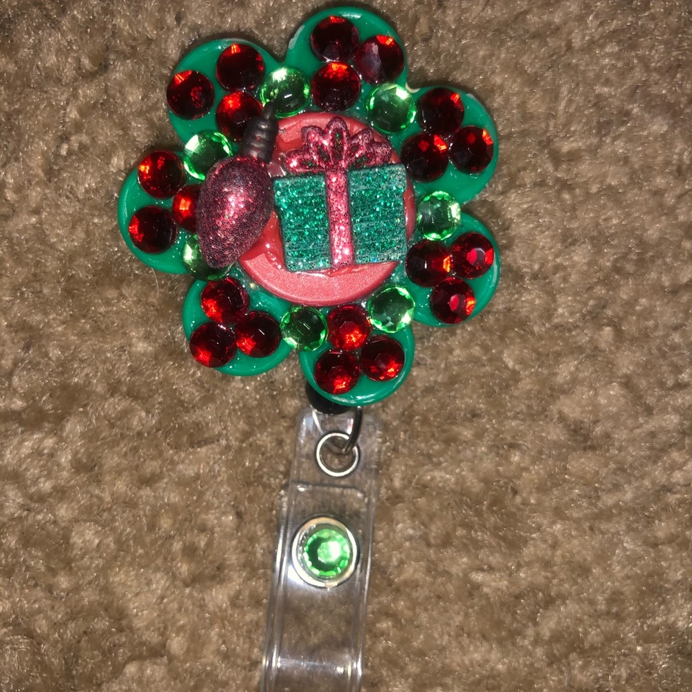christmas badge clip